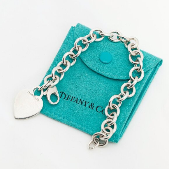 Tiffany & Co. Sterling Silver Heart-Tag Chain Bracelet - Picture 1 of 3